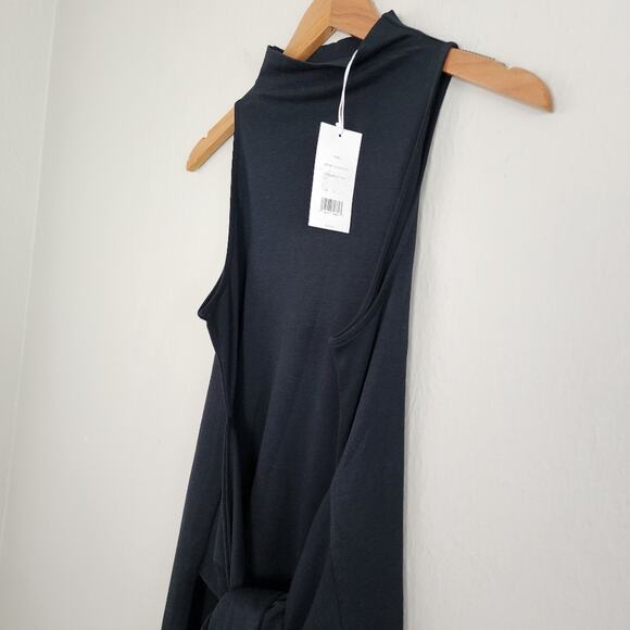 NEW Vince Knot Pima Cotton High Neck Sheath Sleeveless Mini Dress - Picture 5 of 10